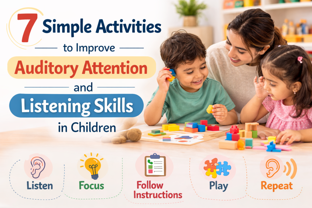 7 activities to improve Auditory attention and Listening skills in children