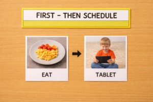 Visual schedule using first next